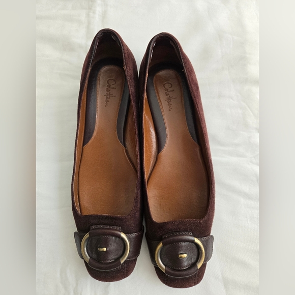 Cole Haan Shoes - Cole Haan/NIKE AIR 9.5 Brown Suede Classic Flats With Buckle Detail